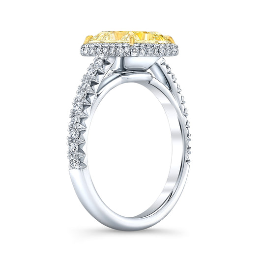 Halo Ring with Low Shoulder, French Pave IP1607