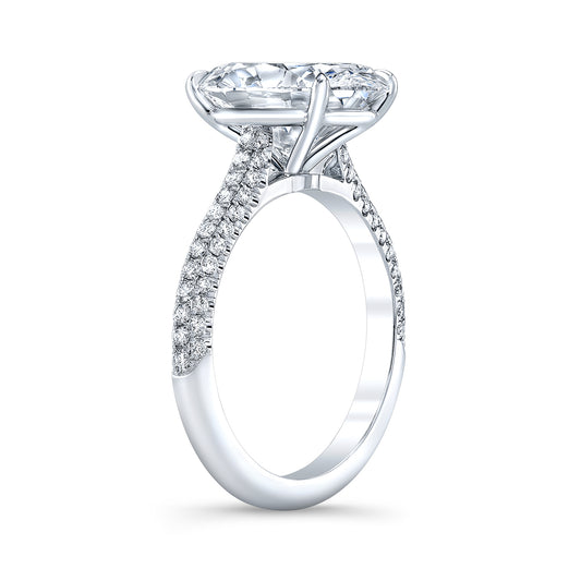 Three Sided Set Pave Engagement Ring IP1408