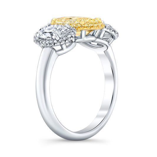 Two Tone Three Halo, Three Stone Engagement/Anniversary Ring IP1622