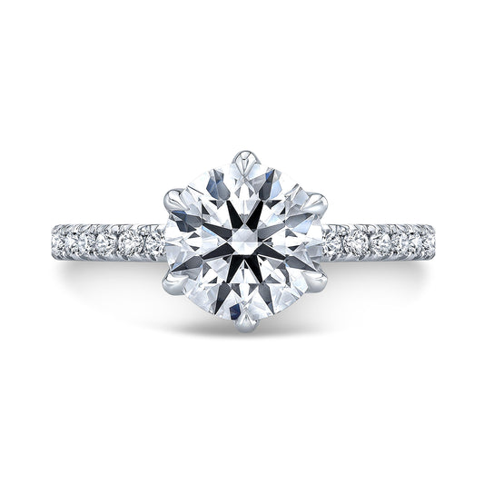 Pave Diamond Solitaire with Six Petal Head IP1271A