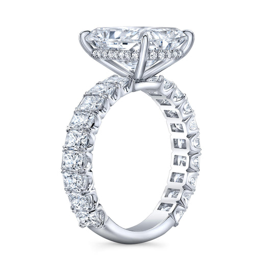 Radiant Cut Shared Prong Hidden Halo Ring IP1531