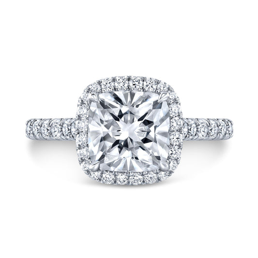 Classic Pave Halo Ring with a Shoulder IP1124D