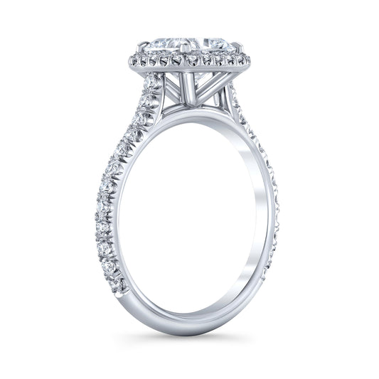 Classic Pave Halo Ring with a Shoulder IP1124D