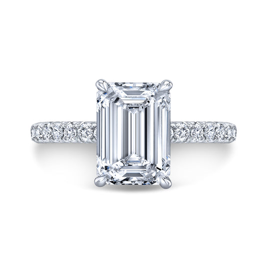 French Pave with no Shoulder, Hidden Halo Ring IP1083EC