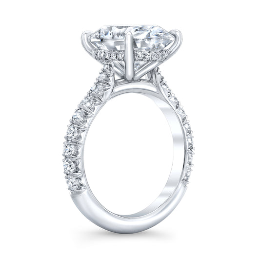 French Pave with a Shoulder, Hidden Halo Ring IP1647OV