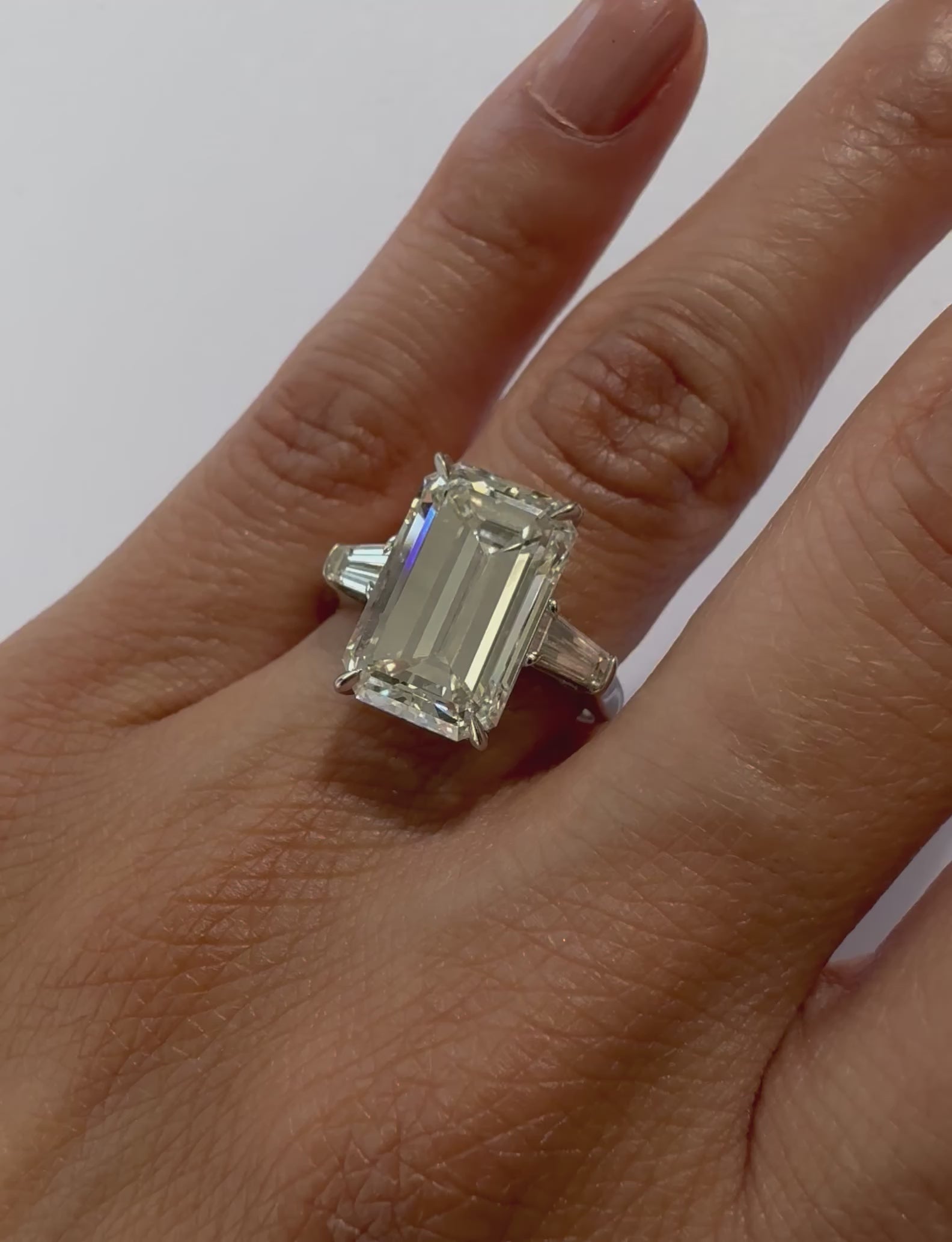 Three Stone Ring With Taper Baguettes IP1365A