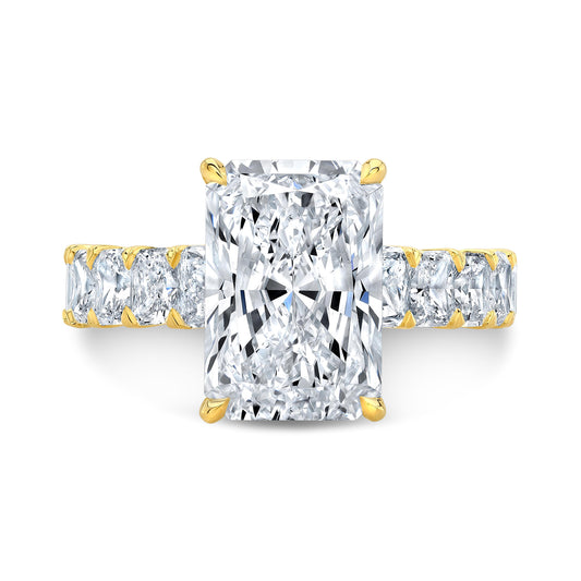 Radiant Cut Shared Prong Hidden Halo Ring IP1531