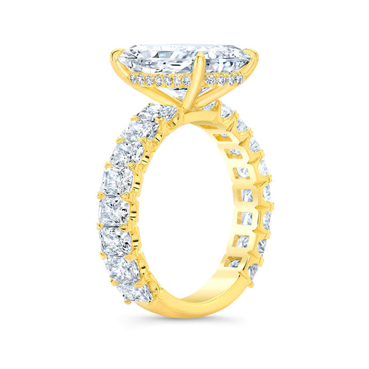 Radiant Cut Shared Prong Hidden Halo Ring IP1531