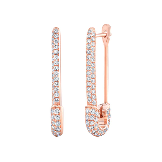 safety pin diamond earrings IP8060D