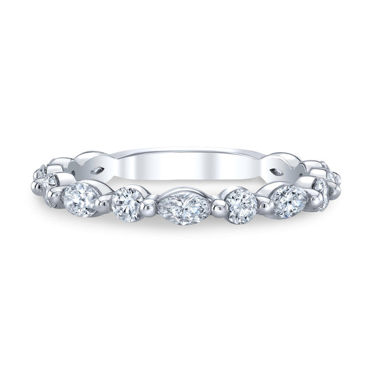 Single Shared Prong Alternating Round and Marquise Band IP5159H