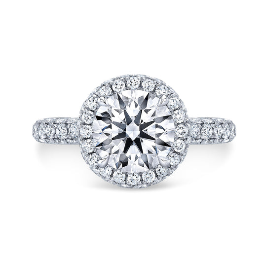 Three Sided Diamond Solitaire With Halo IP1489