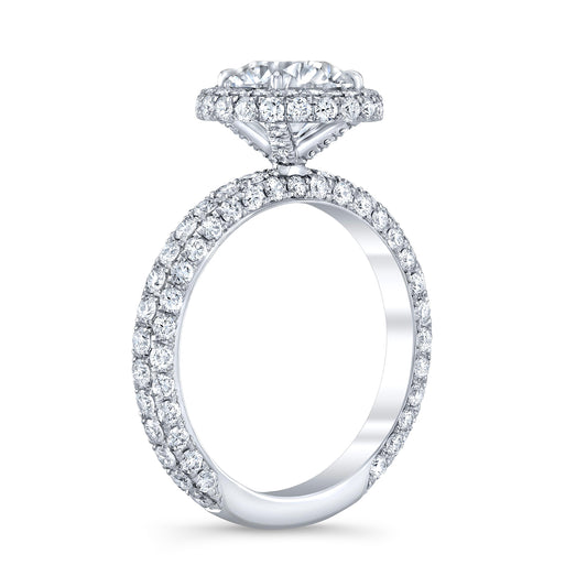 Three Sided Diamond Solitaire With Halo IP1489