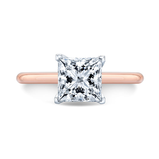 Two Tone Solitaire Ring (18KR/Plat) IP1484