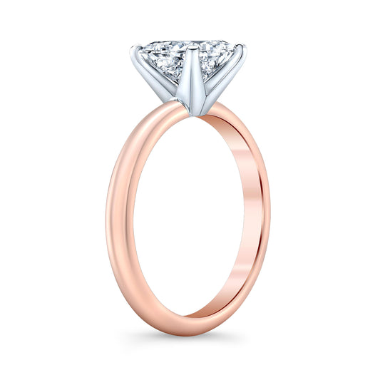 Two Tone Solitaire Ring (18KR/Plat) IP1484